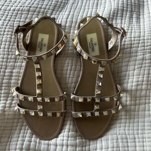 Valentino Women's Studded Sandals - Tan